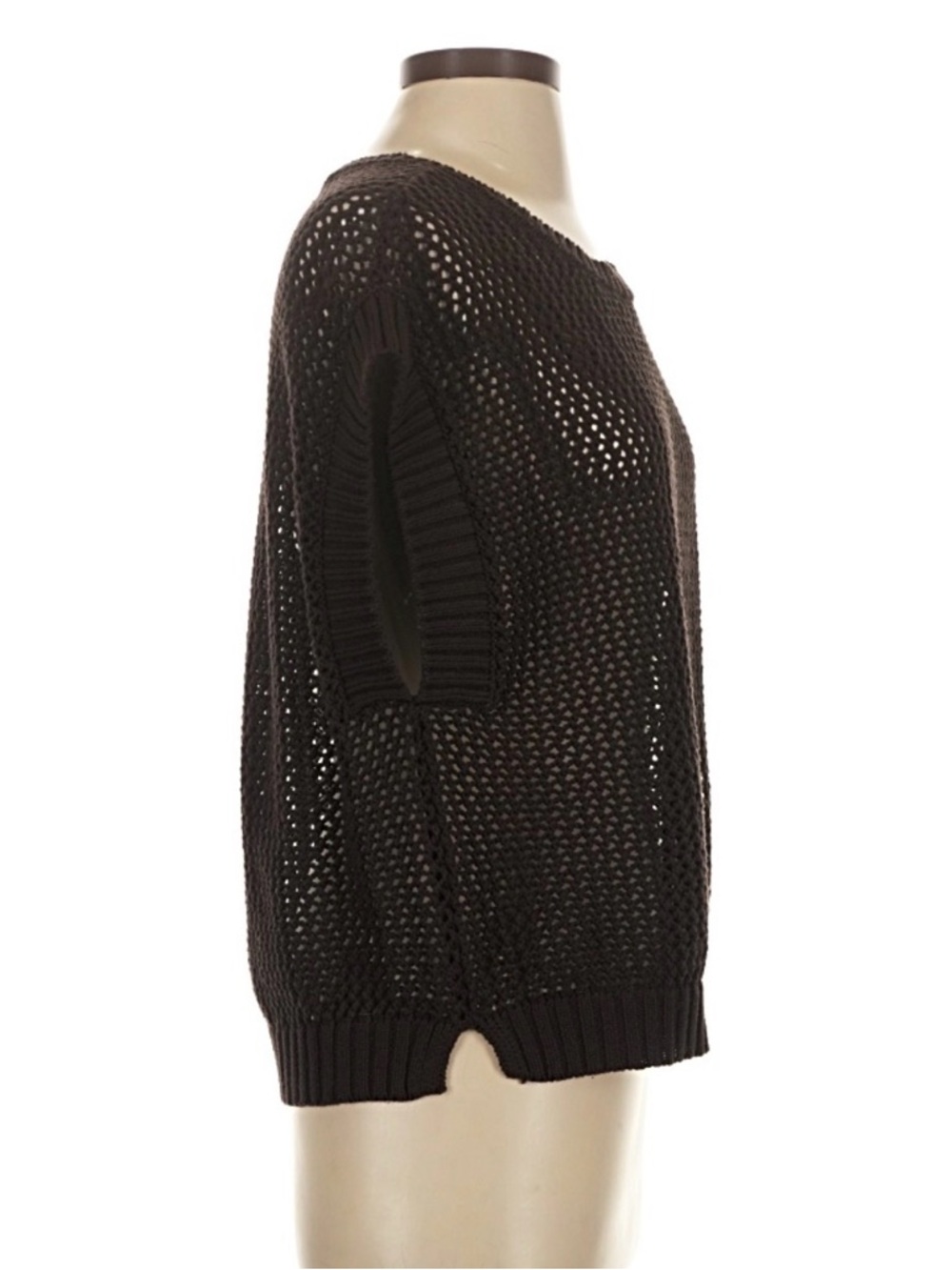 Halogen Open-Knit Black Sleeveless Sweater Top - Picture 3 of 5